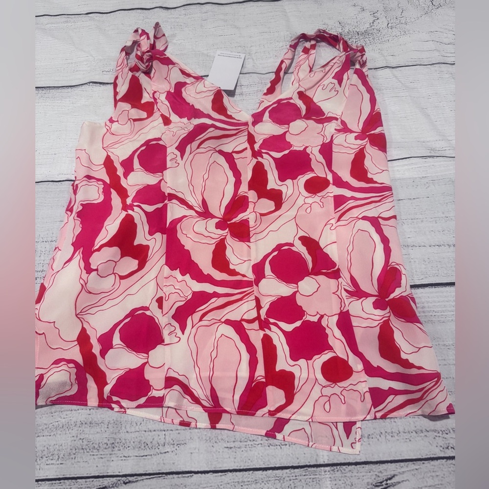Equipment Femme Silk Floral Pink Sleeveless Top